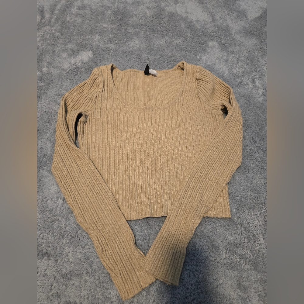 Ribbed Tan Sweater